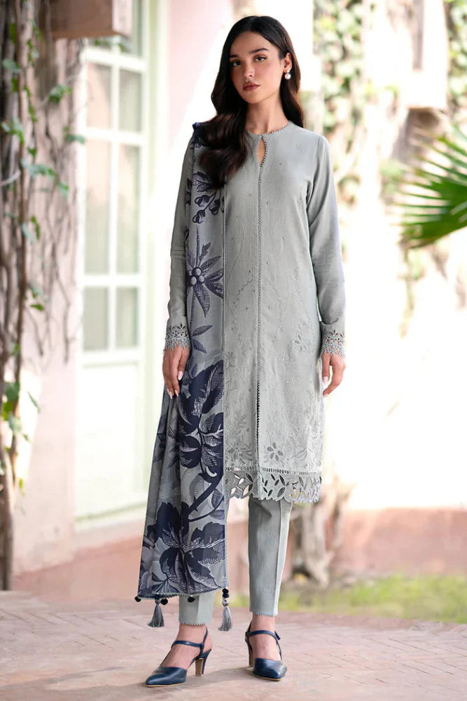 Lawn - 3PC Embroidered Shirt with Digital Printed Jacquard Dupatta - 1181 - Sapphire Studios