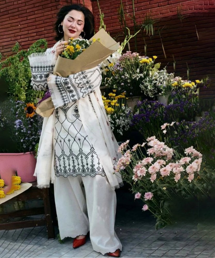 Lawn - 3PC Embroidered Shirt with Digital Printed Jacquard Dupatta - 1383 - Sapphire Studios