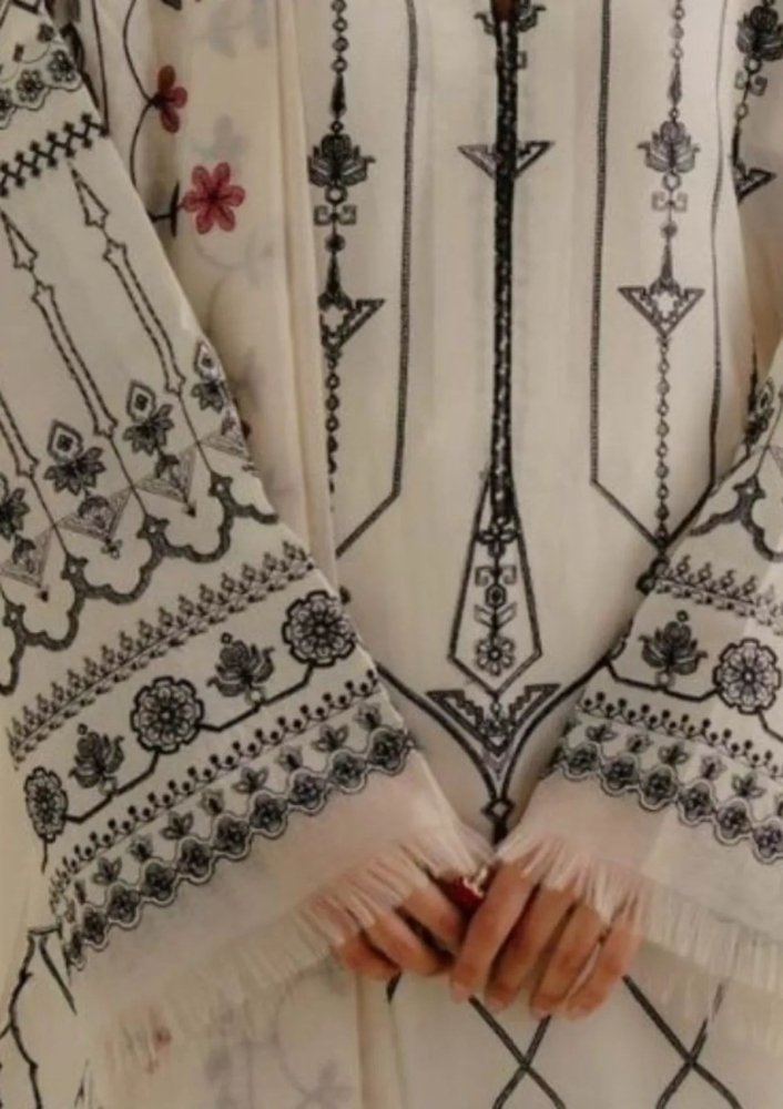 Lawn - 3PC Embroidered Shirt with Digital Printed Jacquard Dupatta - 1383 - Sapphire Studios