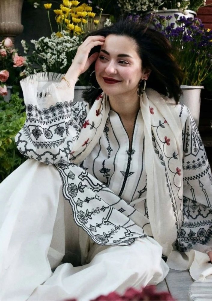 Lawn - 3PC Embroidered Shirt with Digital Printed Jacquard Dupatta - 1383 - Sapphire Studios