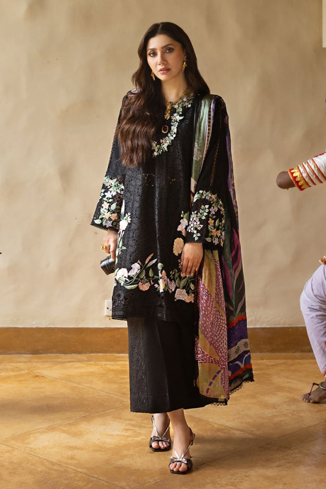Lawn - 3PC Embroidered Shirt with Digital Printed Jacquard Dupatta - 1403 - Sapphire Studios