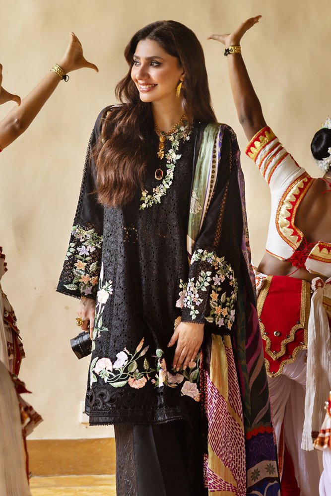 Lawn - 3PC Embroidered Shirt with Digital Printed Jacquard Dupatta - 1403 - Sapphire Studios