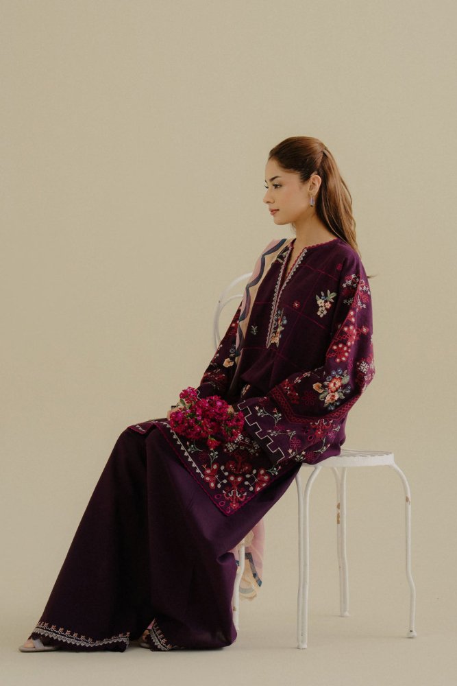 Lawn - 3PC Embroidered Shirt with Digital Printed Jacquard Dupatta - 1406 - Sapphire Studios