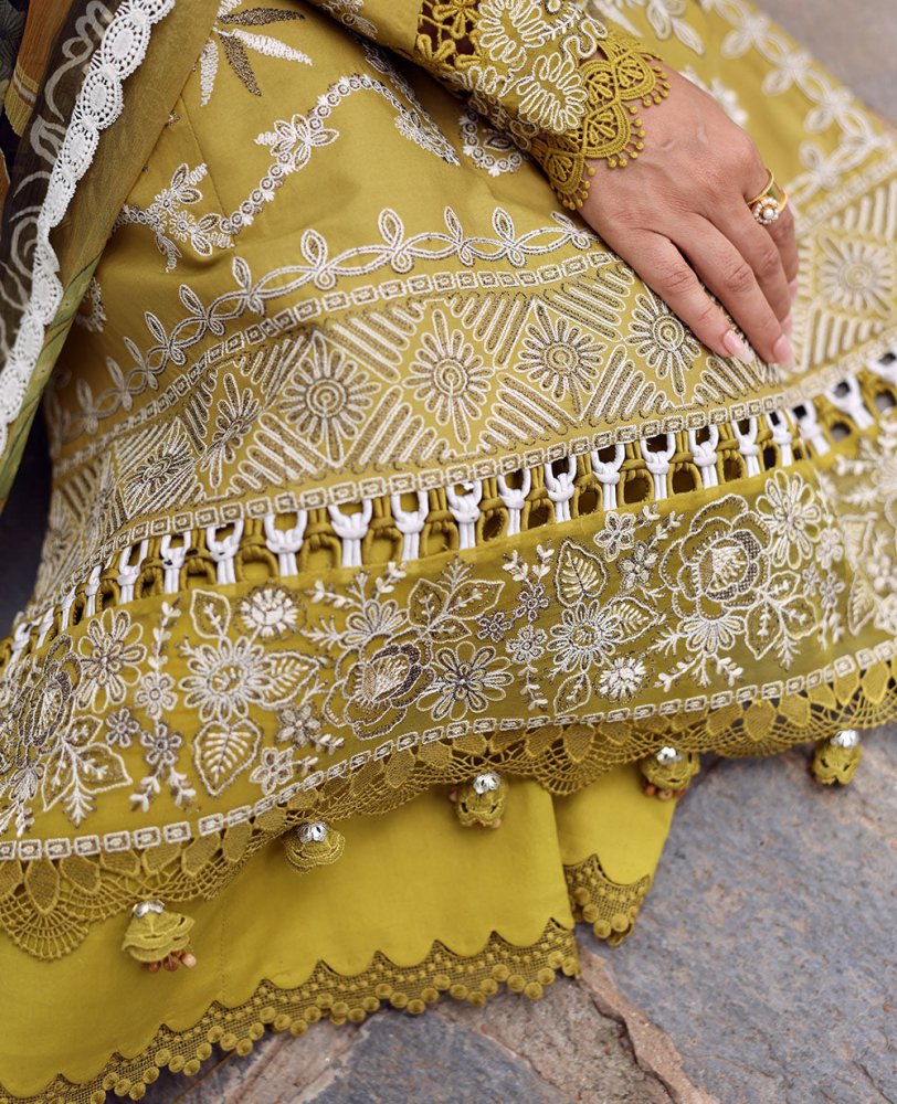 Lawn - 3PC Embroidered Shirt with Digital Printed Jacquard Dupatta - 1423 - Sapphire Studios