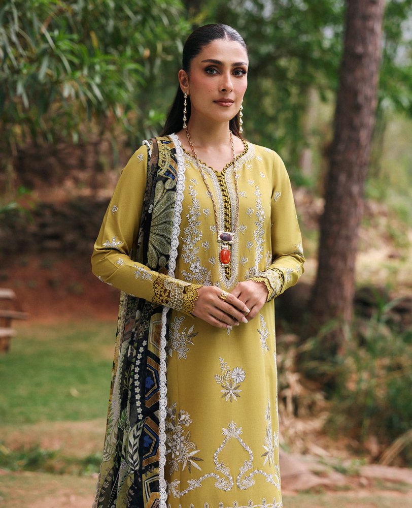 Lawn - 3PC Embroidered Shirt with Digital Printed Jacquard Dupatta - 1423 - Sapphire Studios