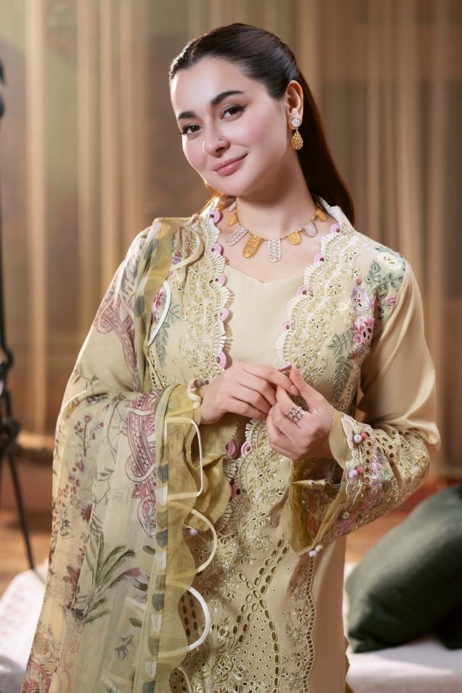 Lawn - 3PC Embroidered Shirt with Digital Printed Jacquard Dupatta - 1426 - Sapphire Studios