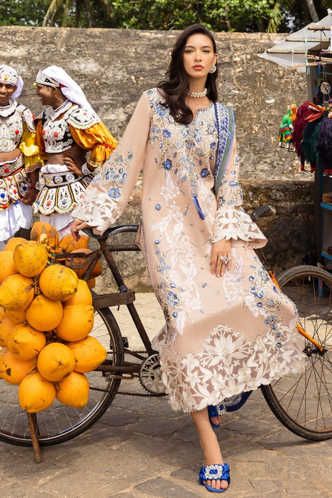 Lawn - 3PC Embroidered Shirt with Digital Printed Jacquard Dupatta - 1430 - Sapphire Studios