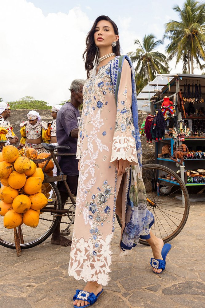 Lawn - 3PC Embroidered Shirt with Digital Printed Jacquard Dupatta - 1430 - Sapphire Studios