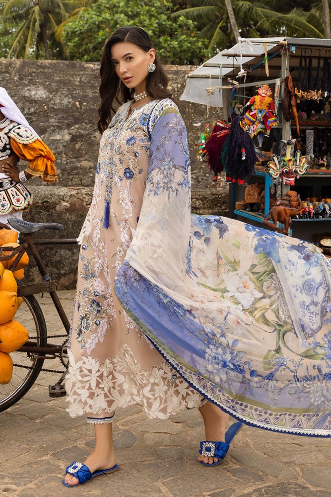 Lawn - 3PC Embroidered Shirt with Digital Printed Jacquard Dupatta - 1430 - Sapphire Studios