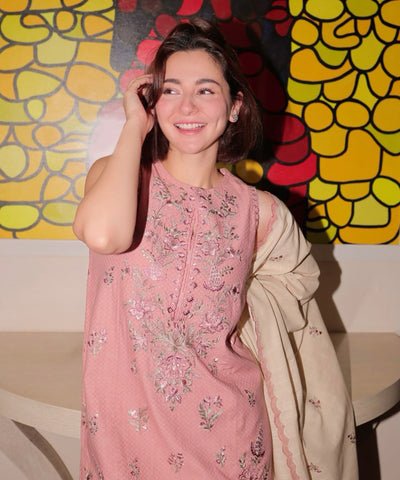 Lawn - 3PC Embroidered Shirt with Lawn Embroidered Dupatta - 1418 - Sapphire Studios