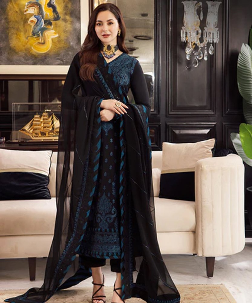 Lawn - 3PC Embroidered Shirt with Organza Embroidered Dupatta - 1064 - Sapphire Studios