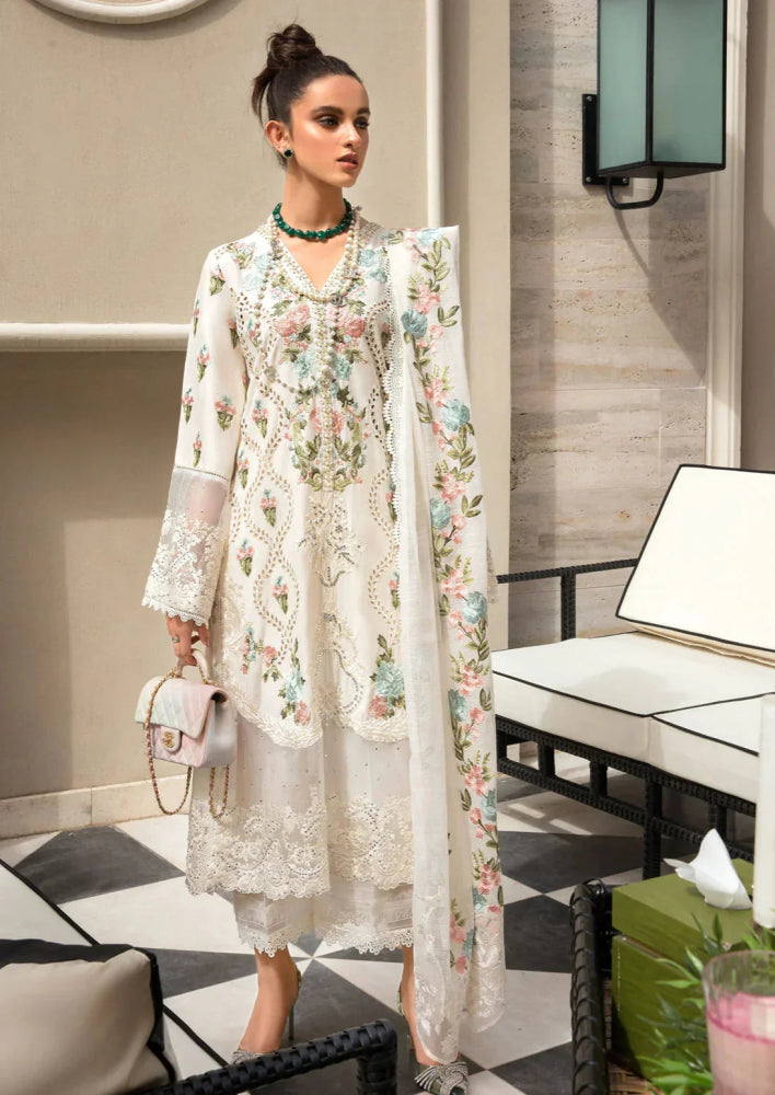 Lawn - 3PC Embroidered Shirt with Organza Embroidered Dupatta - 1168 - Sapphire Studios