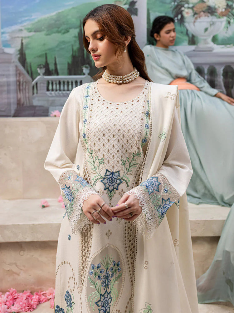 Lawn - 3PC Embroidered Shirt with Organza Embroidered Dupatta - 1177 - Sapphire Studios