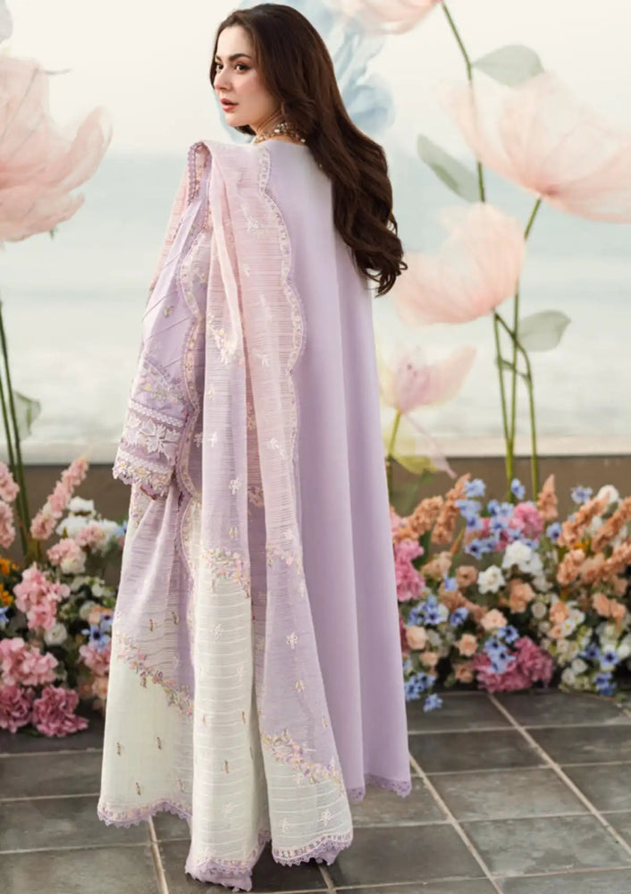 Lawn - 3PC Embroidered Shirt with Organza Embroidered Dupatta - 1255 - Sapphire Studios