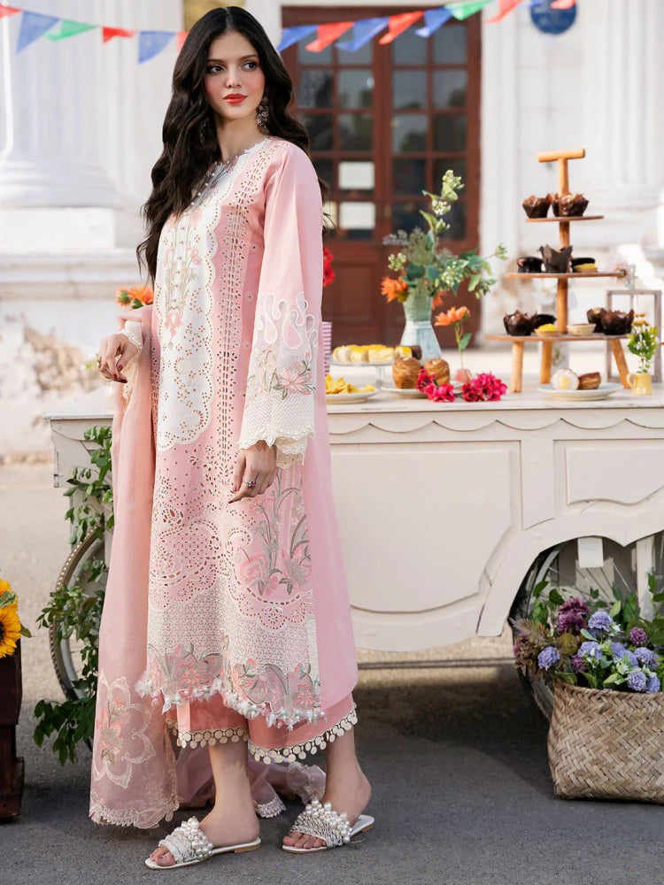 Lawn - 3PC Embroidered Shirt with Organza Embroidered Dupatta - 1322 - Sapphire Studios