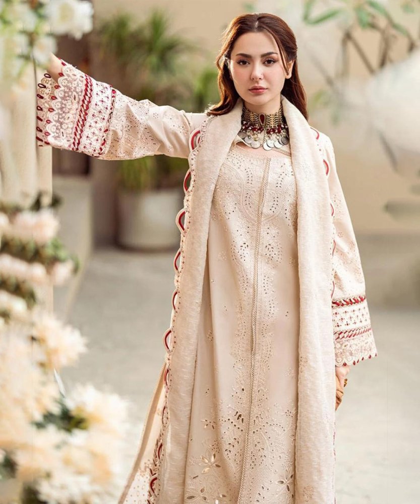 Lawn - 3PC Embroidered Shirt with Organza Embroidered Dupatta - 1357 - Sapphire Studios