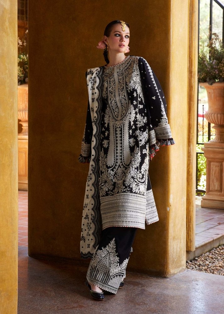 Lawn - 3PC Embroidered Shirt with Organza Embroidered Dupatta - 1372 - Sapphire Studios
