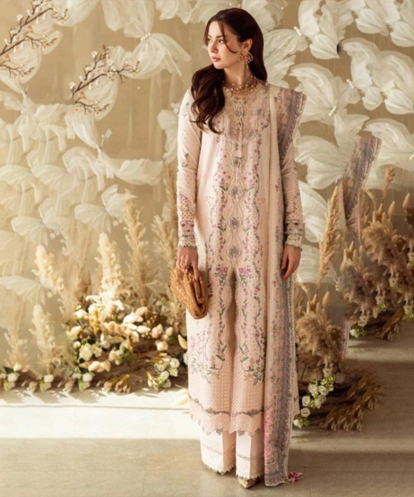 Lawn - 3PC Embroidered Shirt with Organza Embroidered Dupatta - 1379 - Sapphire Studios