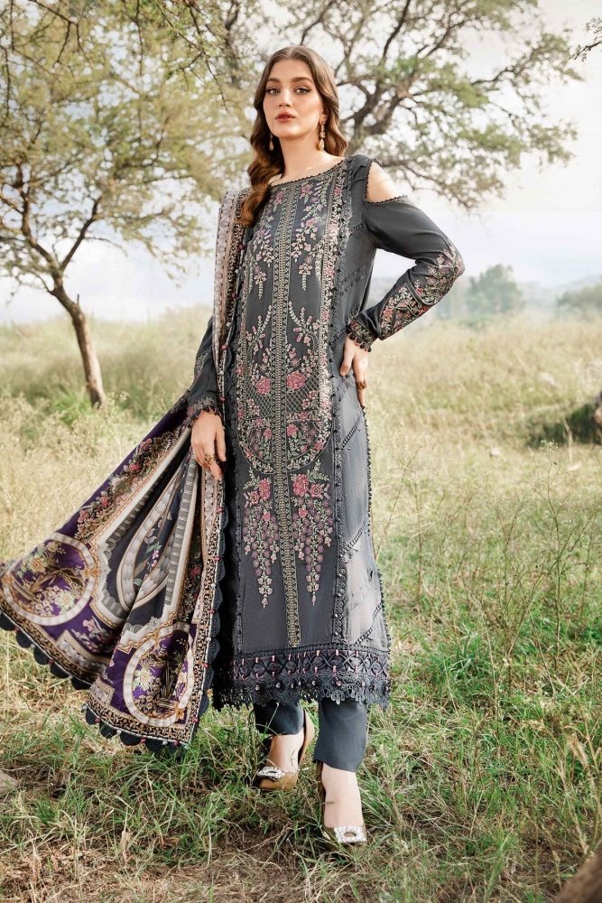 Lawn - 3PC Embroidered with Digital Printed Dupatta - 1075 - Sapphire Studios