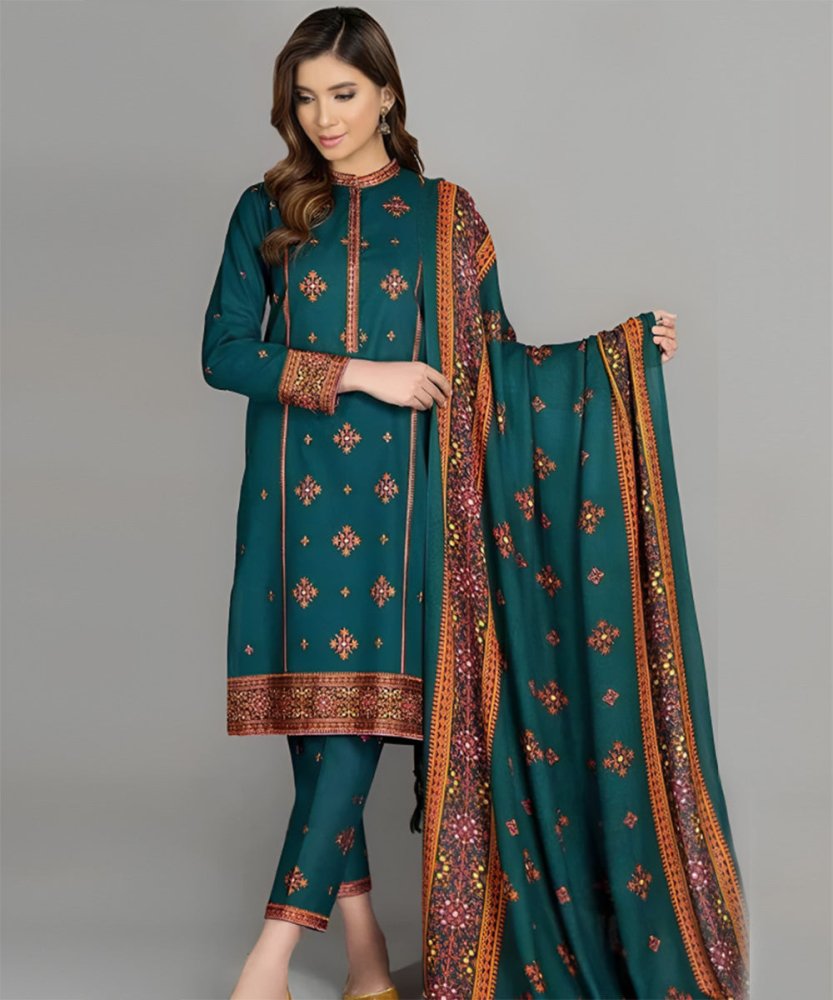 Lawn - 3PC Embroidered with Lawn Embroidered Dupatta - 1118 - Sapphire Studios
