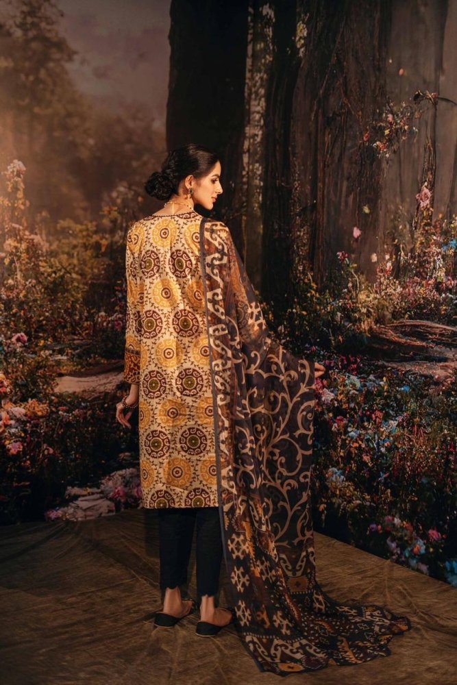 Lawn 3PC Printed With Printed Voile Dupatta - 754 - Sapphire Studios