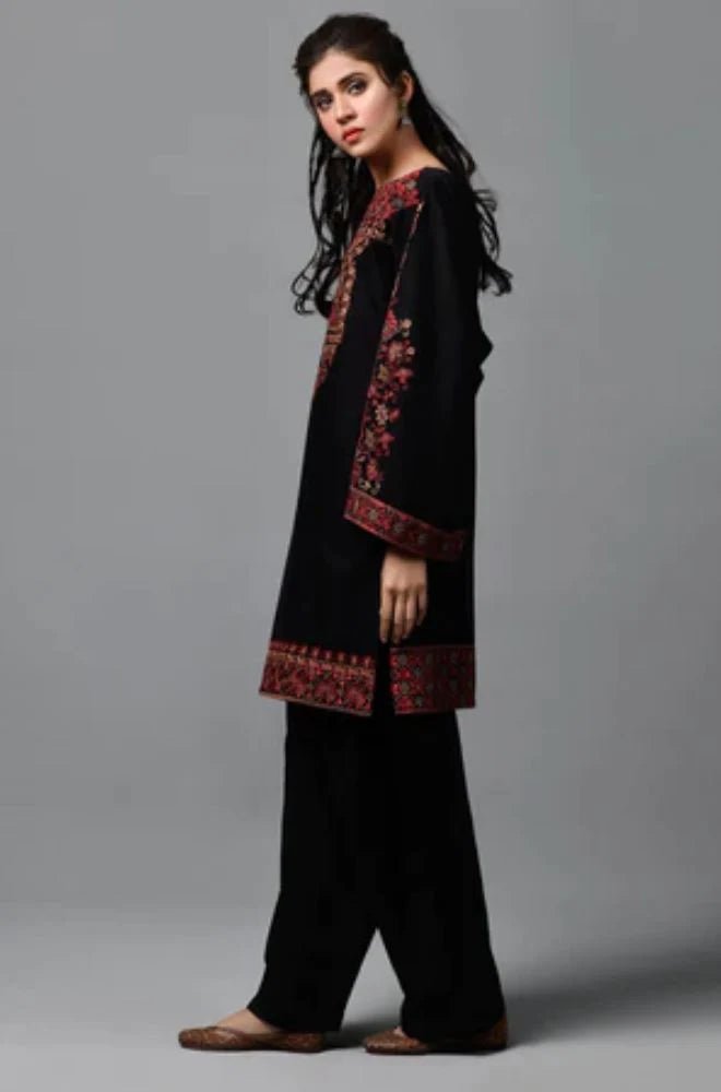 Linen 3PC Embroidered Shirt with Chiffon Embroidered Dupatta - 1009 - Sapphire Studios