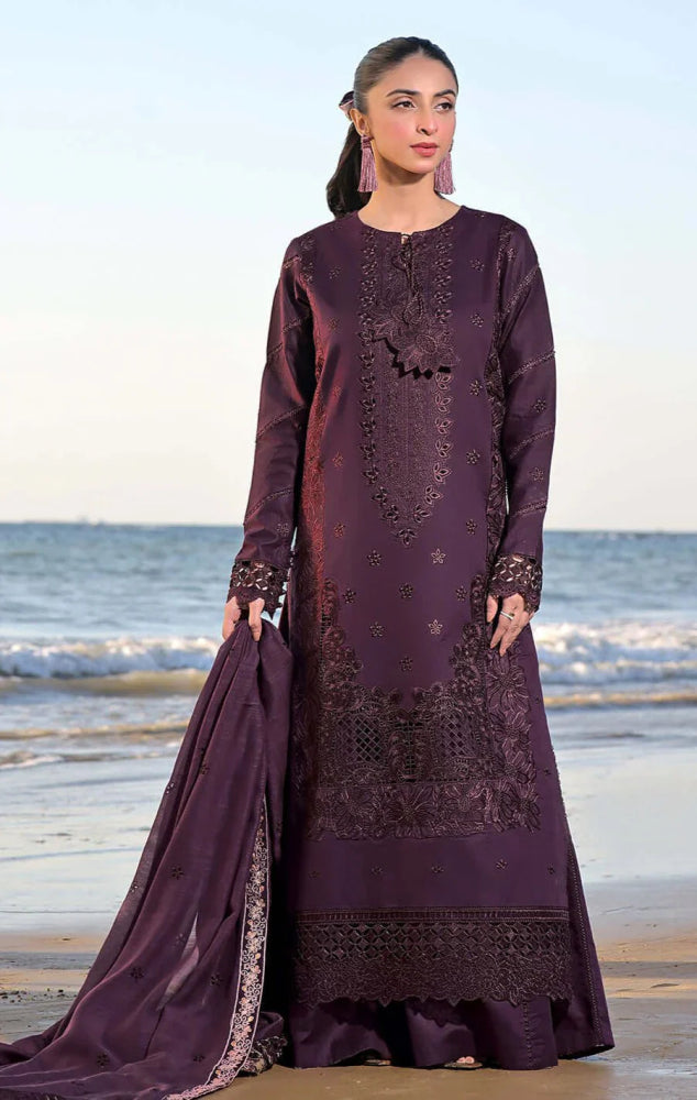 Sapphire Studio Dhanak 3PC Embroidered With Dhanak Embroidered Dupatta - 176 - Sapphire Studios