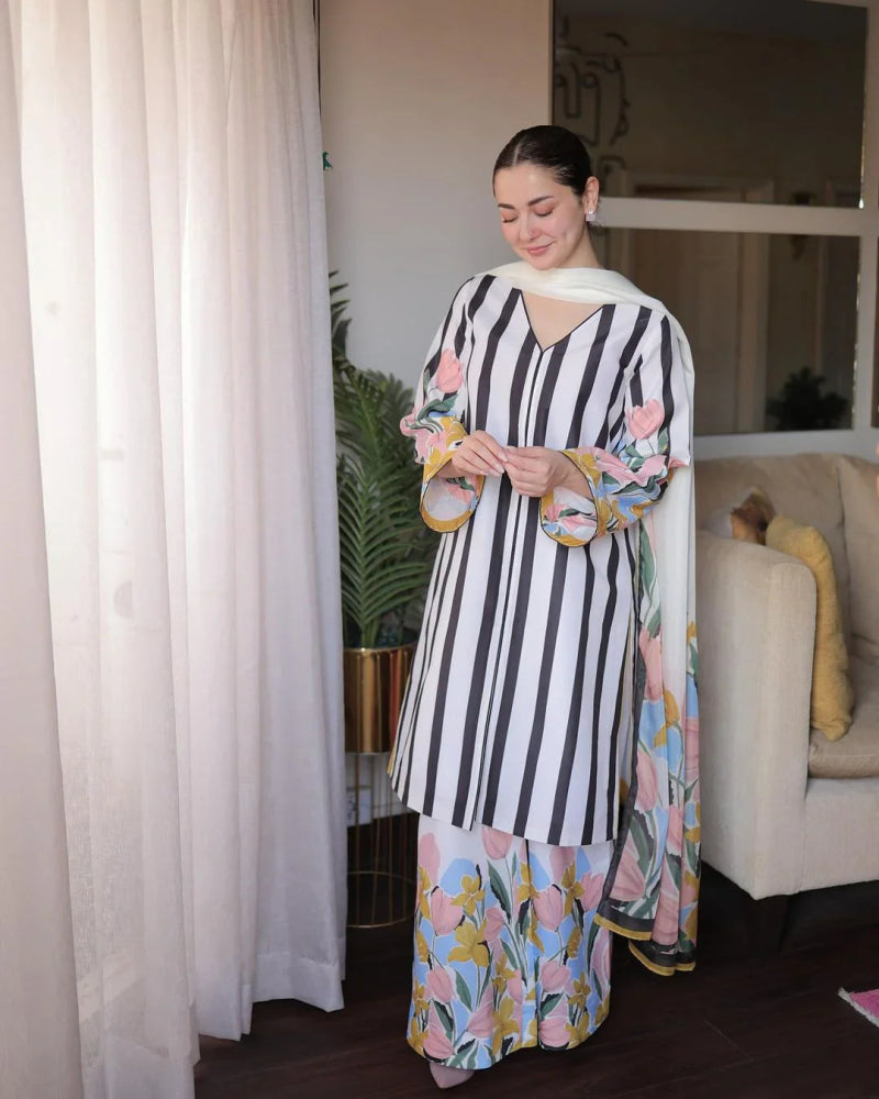 Silk 3PC Digital Printed - 865 - Sapphire Studios