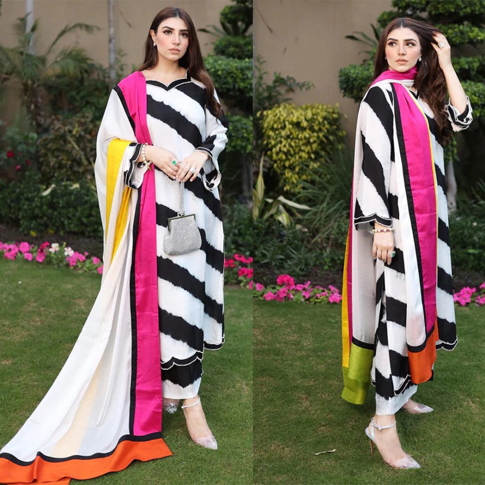 Silk 3PC Digital Printed - 866 - Sapphire Studios