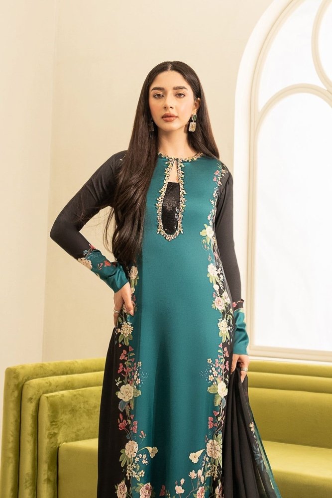 Silk 3PC Digital Printed - 868 - Sapphire Studios