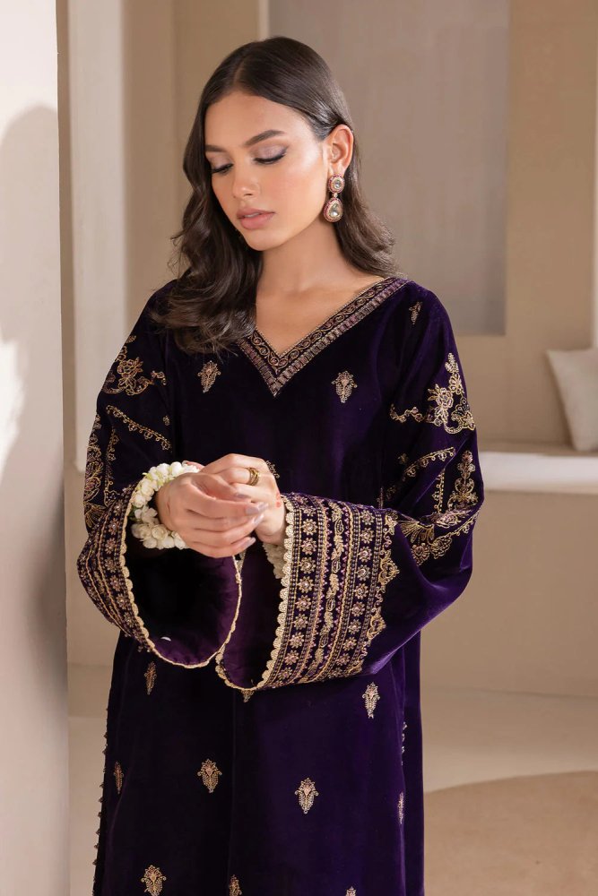 Velvet - 3pc Embroidered with Organza Embroidered Dupatta - 953 - Sapphire Studios